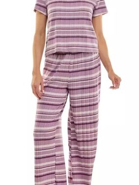 Roudelain Purple Striped Pajamas Set